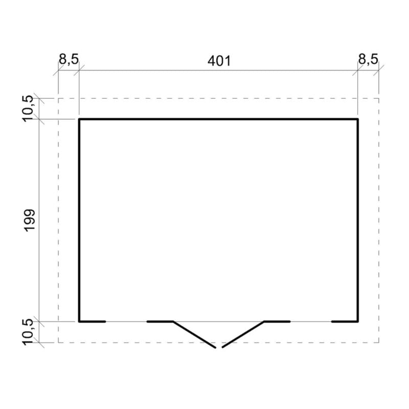Redskabsskur M332M332G 8 m² Natur Træ med Gulv