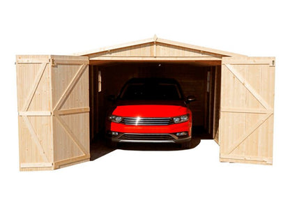 Timbela trægarage til haven 18 m² M102 naturligt træ, pladetykkelse 17 mm, 1 stk.
