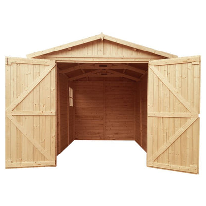 Timbela trægarage til haven 6 m² M105 i naturligt træ, pladetykkelse 17 mm, 1 stk.