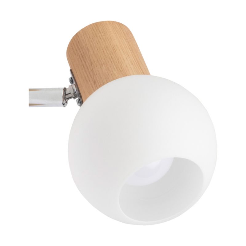 Trævægsarmatur SPOT Light 1xE14 Max.40W Olieret Eg FSC med Hvidt Glas, Dansk Producent, 1 stk.