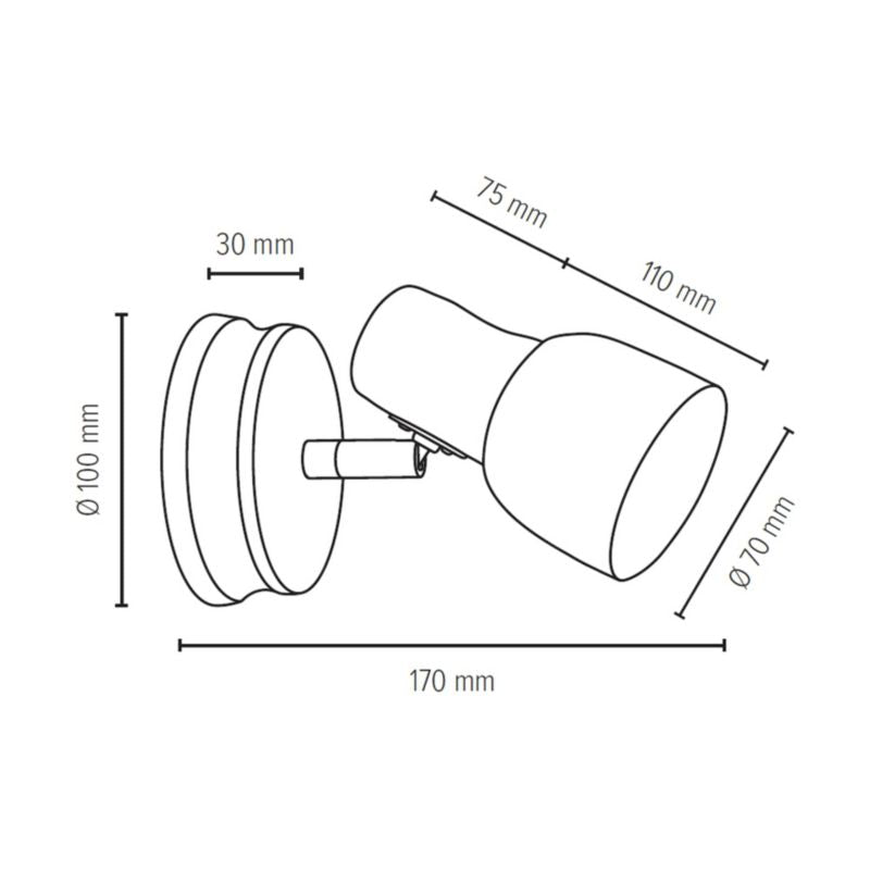 Trævæglampe SPOT Light 1xE14 Max. 40W Bøgtræ i Valnødden FSC med Hvid Skærm, Polsk Producent 1 stk.