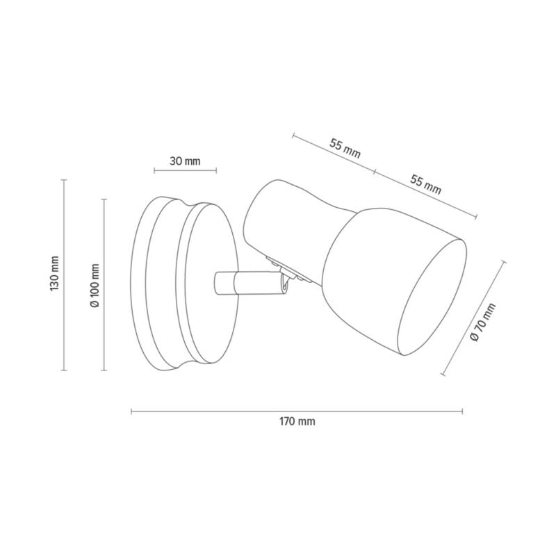 Trævæglampe SPOT Light 1xE14 Max. 40W Naturlig FSC-birk med hvid skærm, polsk producent, 1 stk.