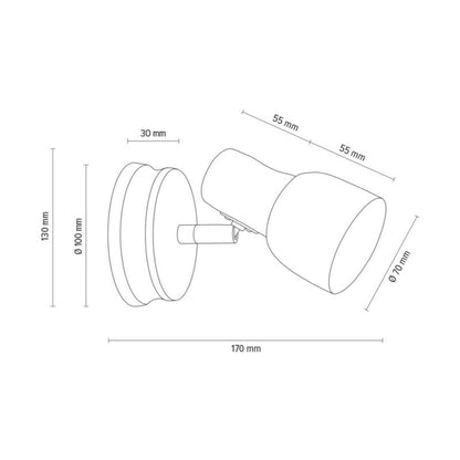 Trævæglampe SPOT Light 1xE14 Max. 40W Naturlig FSC-birk med hvid skærm, polsk producent, 1 stk.