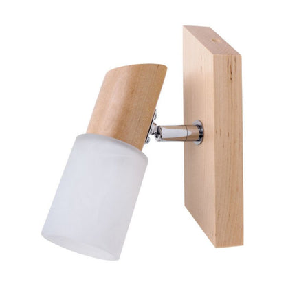 Trævæglampe SPOT Light 1xE14 Max. 40W Naturlig FSC-birk med hvidt glas, polsk producent, 1 stk.