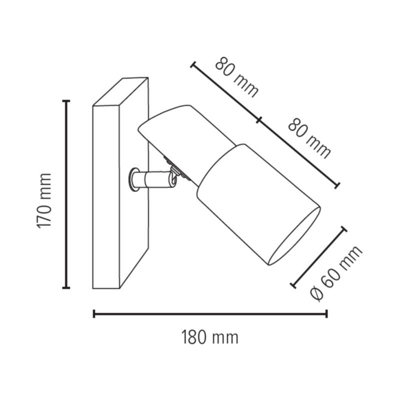 Trævæglampe SPOT Light 1xE14 Max. 40W Naturlig FSC-birk med hvidt glas, polsk producent, 1 stk.