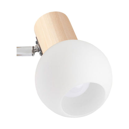 Trævæglampe SPOT Light 1xE14 Max. 40W Naturlig FSC-birk med hvidt glas, polsk producent, 1 stk.