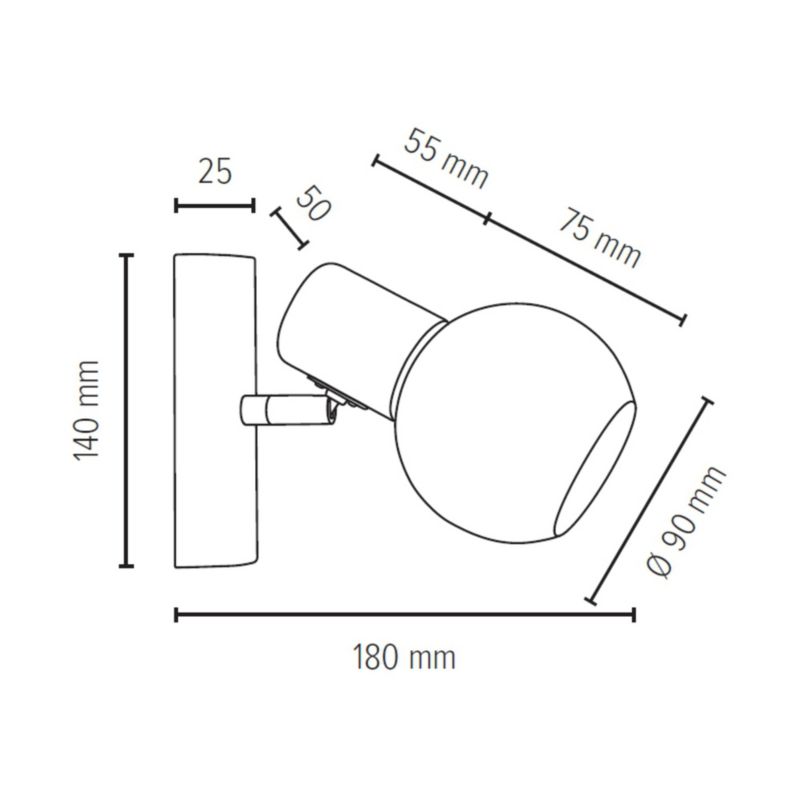 Trævæglampe SPOT Light 1xE14 Max. 40W Naturlig FSC-birk med hvidt glas, polsk producent, 1 stk.