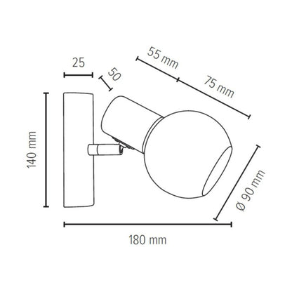 Trævæglampe SPOT Light 1xE14 Max. 40W Naturlig FSC-birk med hvidt glas, polsk producent, 1 stk.