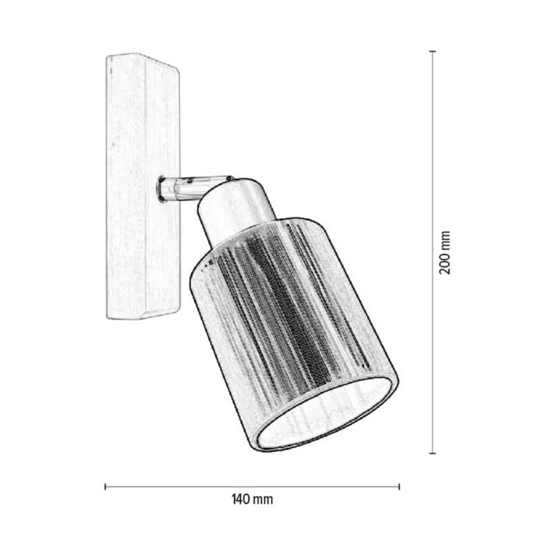 Trævæglampe SPOT Light 1xE14 Max. 40W Naturlig FSC-birk med sort stofskærm, polsk producent, 1 stk.
