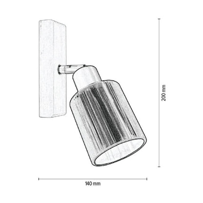 Trævæglampe SPOT Light 1xE14 Max. 40W Naturlig FSC-birk med sort stofskærm, polsk producent, 1 stk.