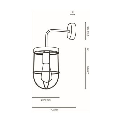 Trævæglampe SPOT Light 1xE27 Max. 15W LED Brun FSC-certificeret fyrretræ med gyldne detaljer, polsk producent, 1 stk.