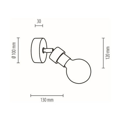 Træ Væglampe SPOT Light 1xE27 Max. 25W Olieret Eg FSC med Sort Accent, Polsk Producent, 1 stk.