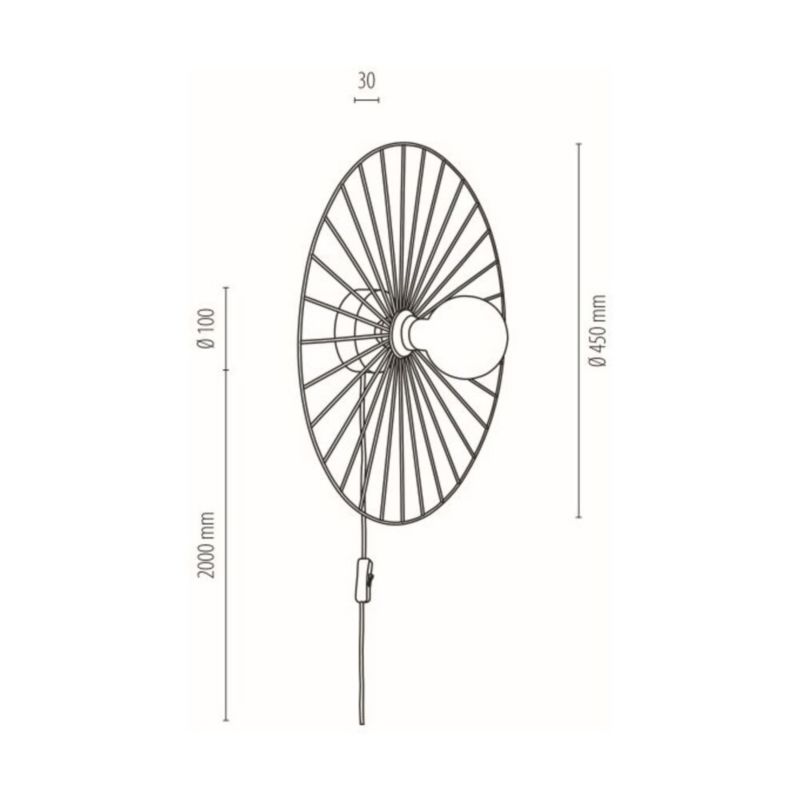 Trævæglampe SPOT Light 1xE27 Max. 25W Olieret Eg FSC med Sort Skærm, Polsk Producent, 1 stk.