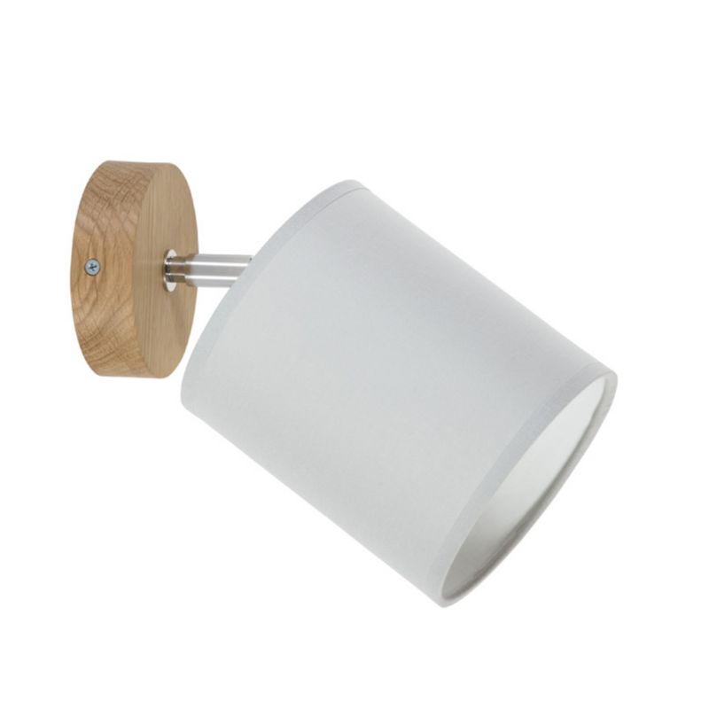 Trævæglampe SPOT Light 1xE27 Max.25W Olieret FSC-eg med grå lampeskærm, polsk producent, 1 stk.