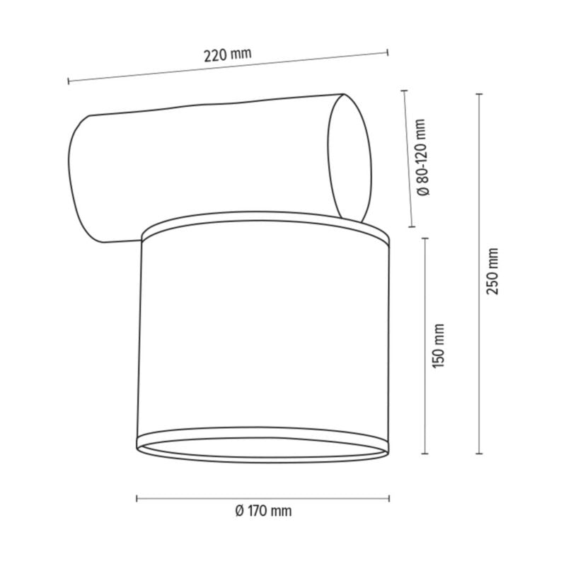 Trævæglampe SPOT Light 1xE27 Max. 25W Grå Fyrretræ FSC med Antracitdetaljer, Polsk Producent, 1 stk.