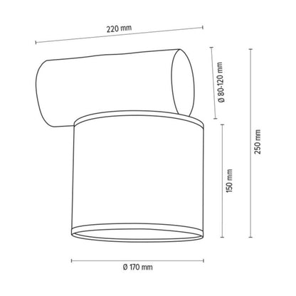 Trævæglampe SPOT Light 1xE27 Max. 25W Grå Fyrretræ FSC med Antracitdetaljer, Polsk Producent, 1 stk.