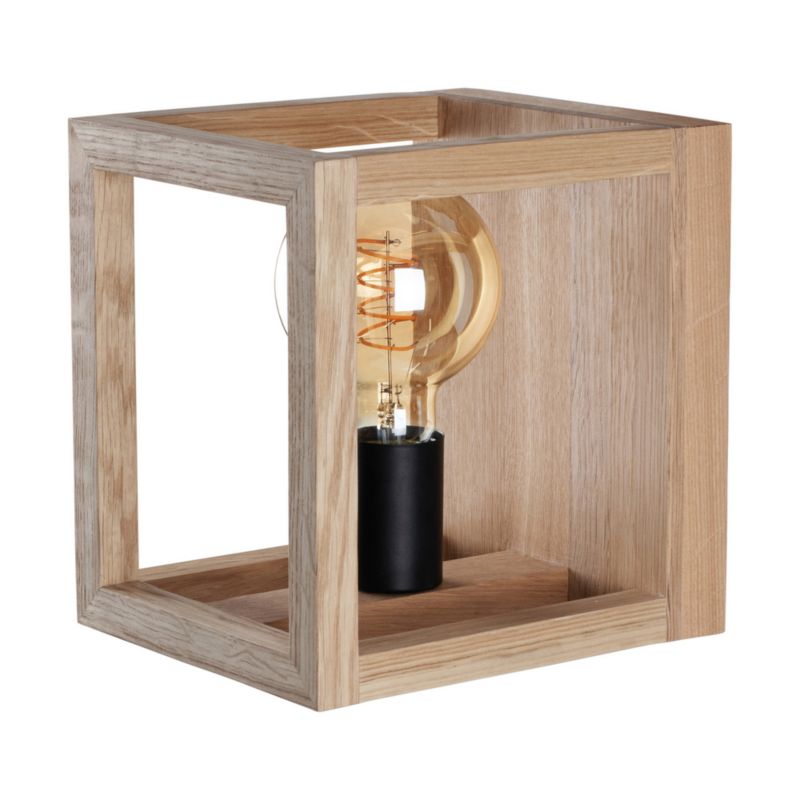 Trævæglampe SPOT Light 1xE27 Maks. 40W Olieret Eg FSC med Sort Accent, Polsk Producent, 1 stk.
