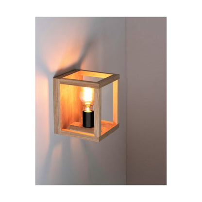 Trævæglampe SPOT Light 1xE27 Maks. 40W Olieret Eg FSC med Sort Accent, Polsk Producent, 1 stk.