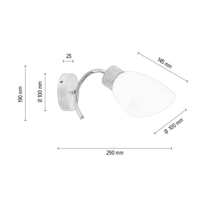 Træ Væglampe SPOT Light 1xE27 Max. 60W Naturlig FSC-birk med Hvid Skærm, Polsk Producent, 1 stk.
