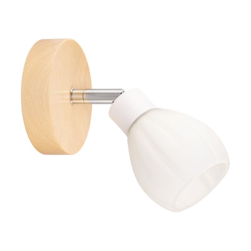 Trævæglampe SPOT Light 1xG9 LED 3W Naturlig FSC-birk med hvide accenter, polsk producent, 1 stk.