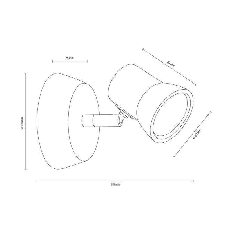 Trævæglampe SPOT Light 1xGU10 LED 5W Olieret FSC-eg, Polsk producent 1 stk.