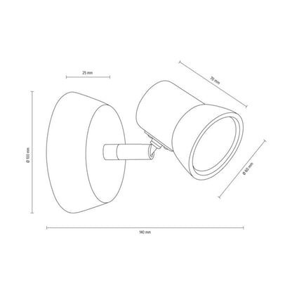 Trævæglampe SPOT Light 1xGU10 LED 5W Olieret FSC-eg, Polsk producent 1 stk.