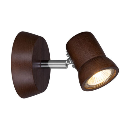 Trævæglampe SPOT Light 1xGU10 LED 5W Bøgtræ FSC Valnød, Polsk Producent 1 stk.