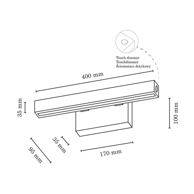 Trævæglampe SPOT Light 1xLED 5,3W Naturlig FSC-birk, Touch-dæmper, Polsk producent, 1 stk.