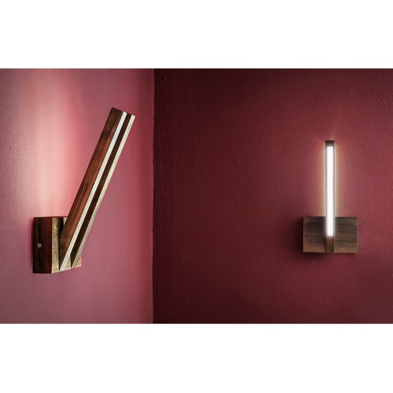 Trævæglampe SPOT Light 2xLED 6W Bøgtræ med Valnøddefinish FSC, Polsk Producent, 1 stk.