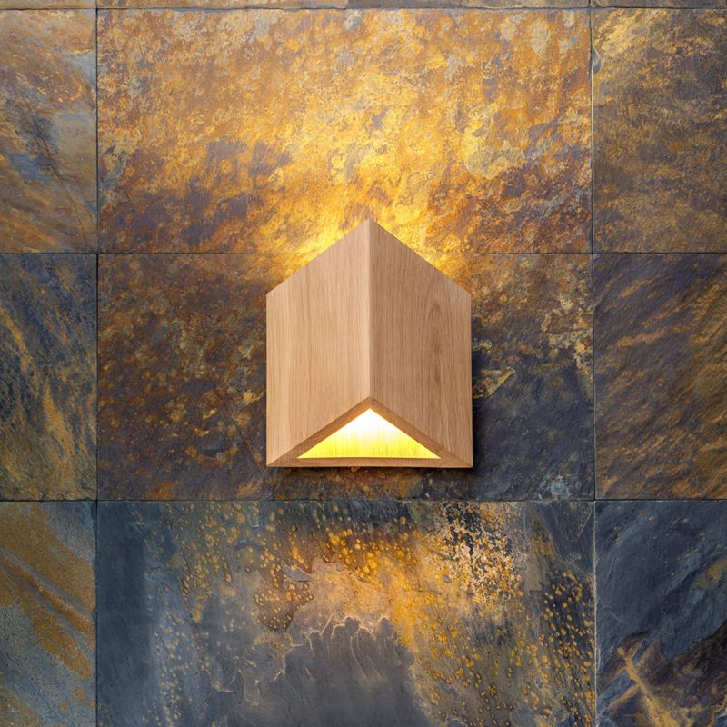 Trævæglampe SPOT Light 2xLED 8W Olieret Eg FSC, Polsk Producent, 1 stk.