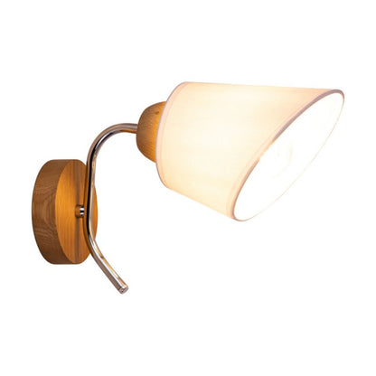 Trævæglampe SPOT Light Mette 1xE27 Max. 40W Olieret FSC-eg kombineret med hvidt stof, polsk producent, 1 stk.