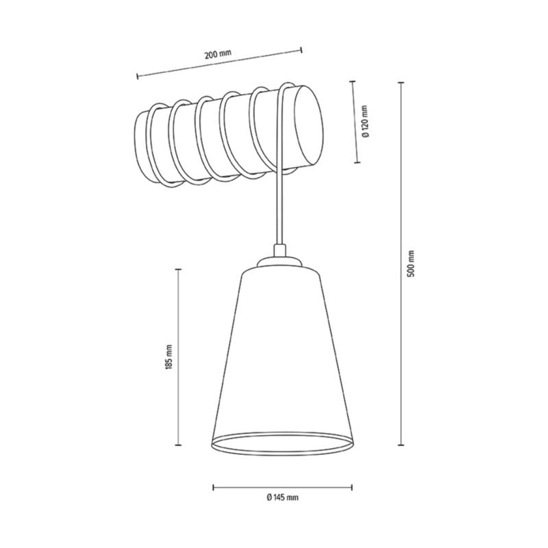 Trævæglampe SPOT Light Trabo 1xE27 Max. 25W Brunt Bejdset Fyrretræ FSC med Sorte Accenter, Polsk Producent, 1 stk.