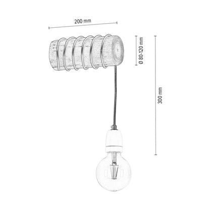 Trævæglampe SPOT Light Trabo 1xE27 Max. 25W Grå FSC-certificeret Fyrretræ med Hvid Porcelænsdetalje, Polsk Producent, 1 stk.