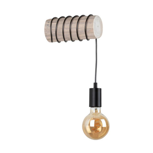 Trævæglampe SPOT Light Trabo 1xE27 Max. 25W Grå FSC Fyrretræ med Sort Accent, Polsk Producent, 1 stk.