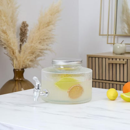 Drikkedispenser med Taphane 2 Liter Rund Glas
