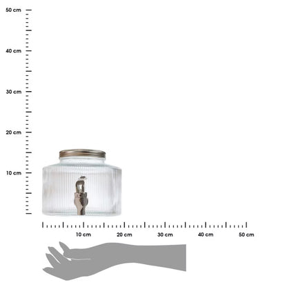 Drikkedispenser med Taphane 2 Liter Rund Glas