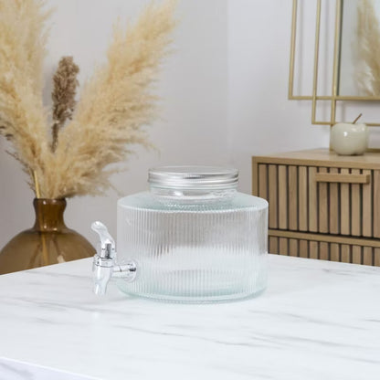 Drikkedispenser med Taphane 2 Liter Rund Glas