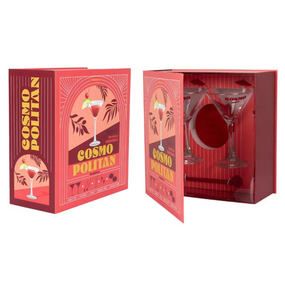 Drinksæt Cosmopolitan Glas i Gaveæske Bordeaux