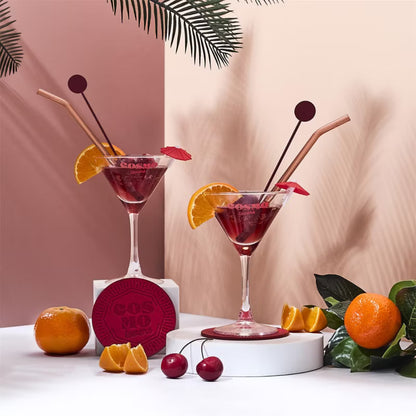 Drinksæt Cosmopolitan Glas i Gaveæske Bordeaux
