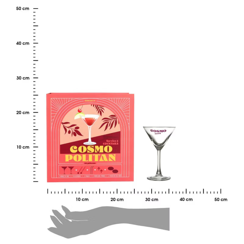 Drinksæt Cosmopolitan Glas i Gaveæske Bordeaux