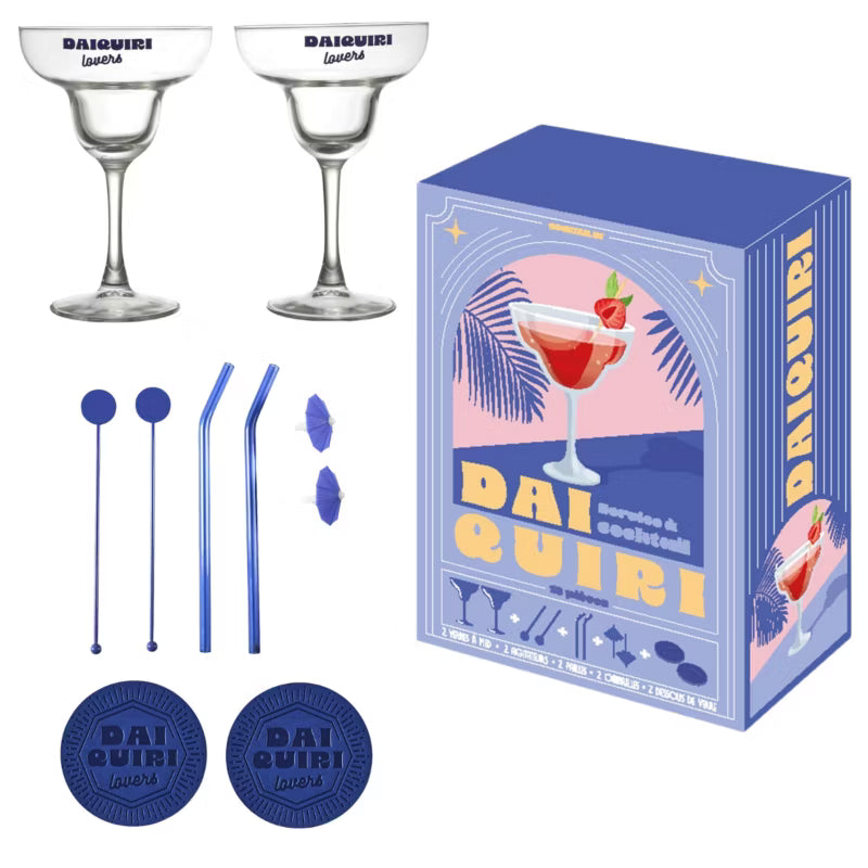 Drinksæt Gin & Tonic Glas Flerfarvet