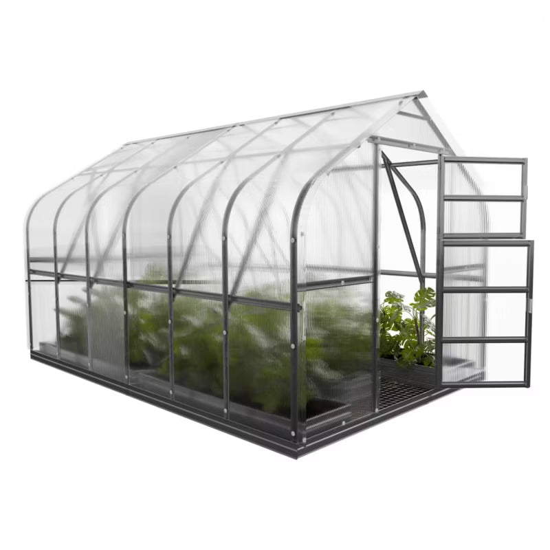 Drivhus 10 m² 2,5x4 m 6 mm Polycarbonat