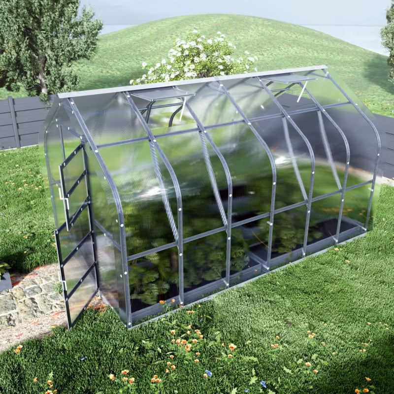 Drivhus 10 m² 2,5x4 m 6 mm Polycarbonat