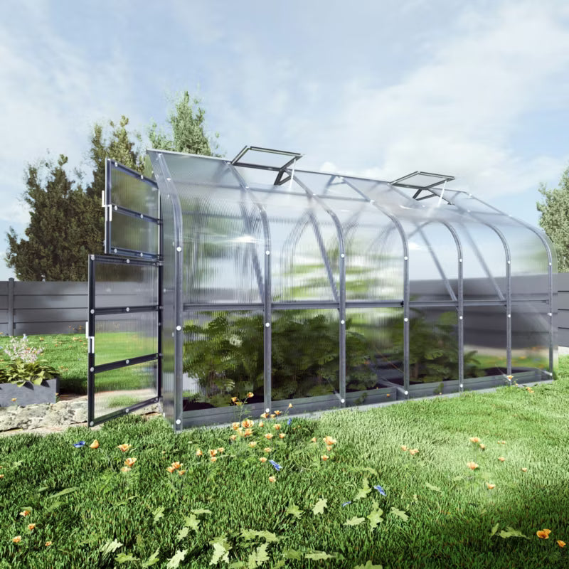 Drivhus 10 m² 2,5x4 m 6 mm Polycarbonat