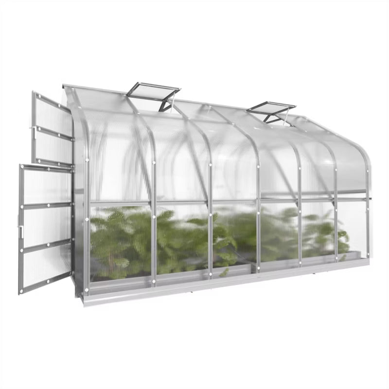 Drivhus 10 m² 2,5x4 m 6 mm Polycarbonat