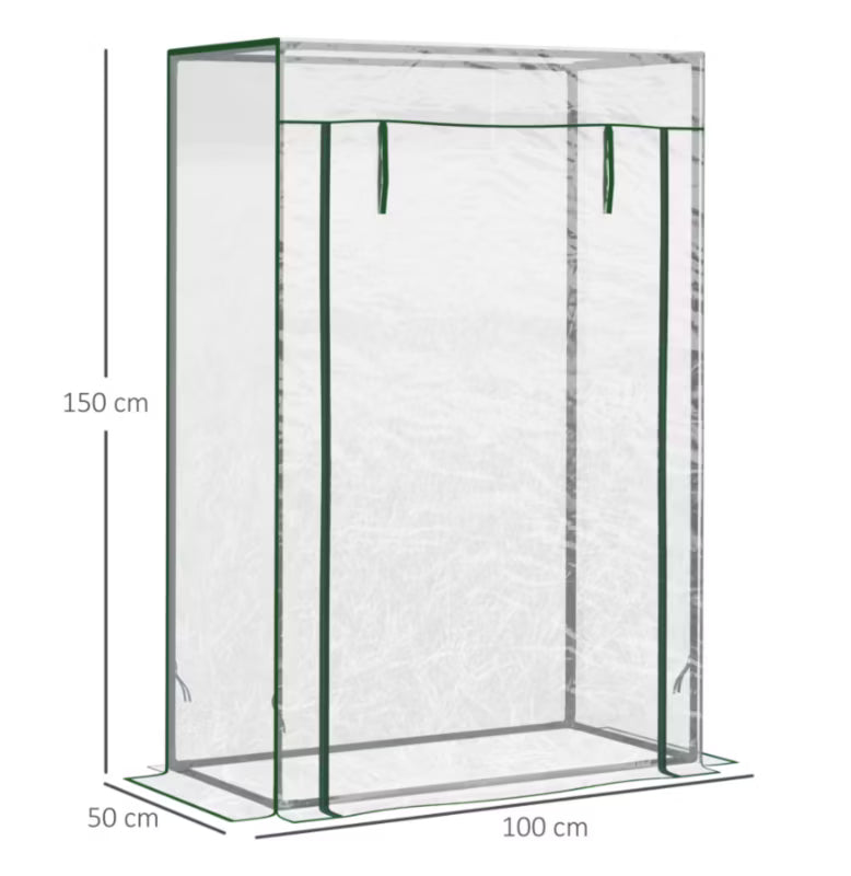 Drivhus 100x50x150 cm Transparent Stål