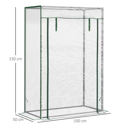 Drivhus 100x50x150 cm Transparent Stål