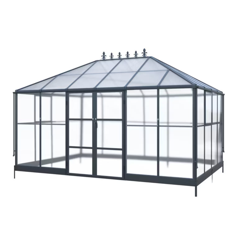 Drivhus 12 m² Polycarbonat og Aluminium
