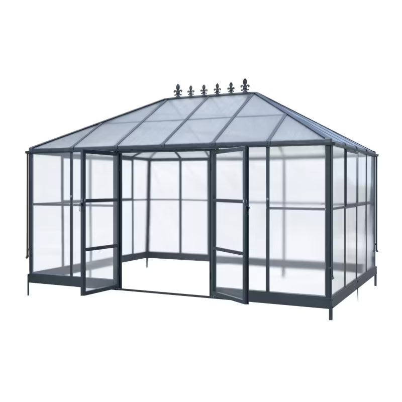 Drivhus 12 m² Polycarbonat og Aluminium