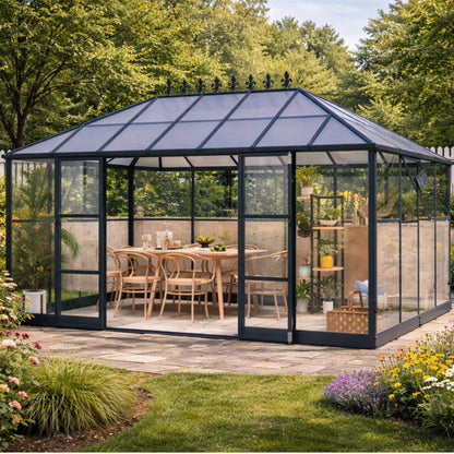 Drivhus 12 m² Polycarbonat og Aluminium